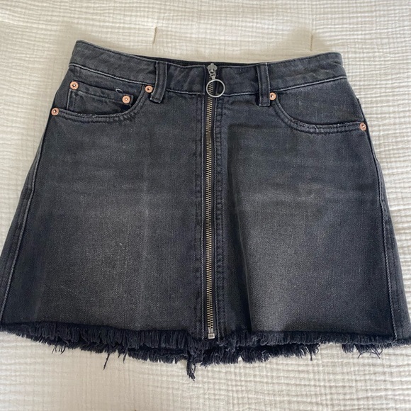 Free People Black Jean skirt - Picture 1 of 3